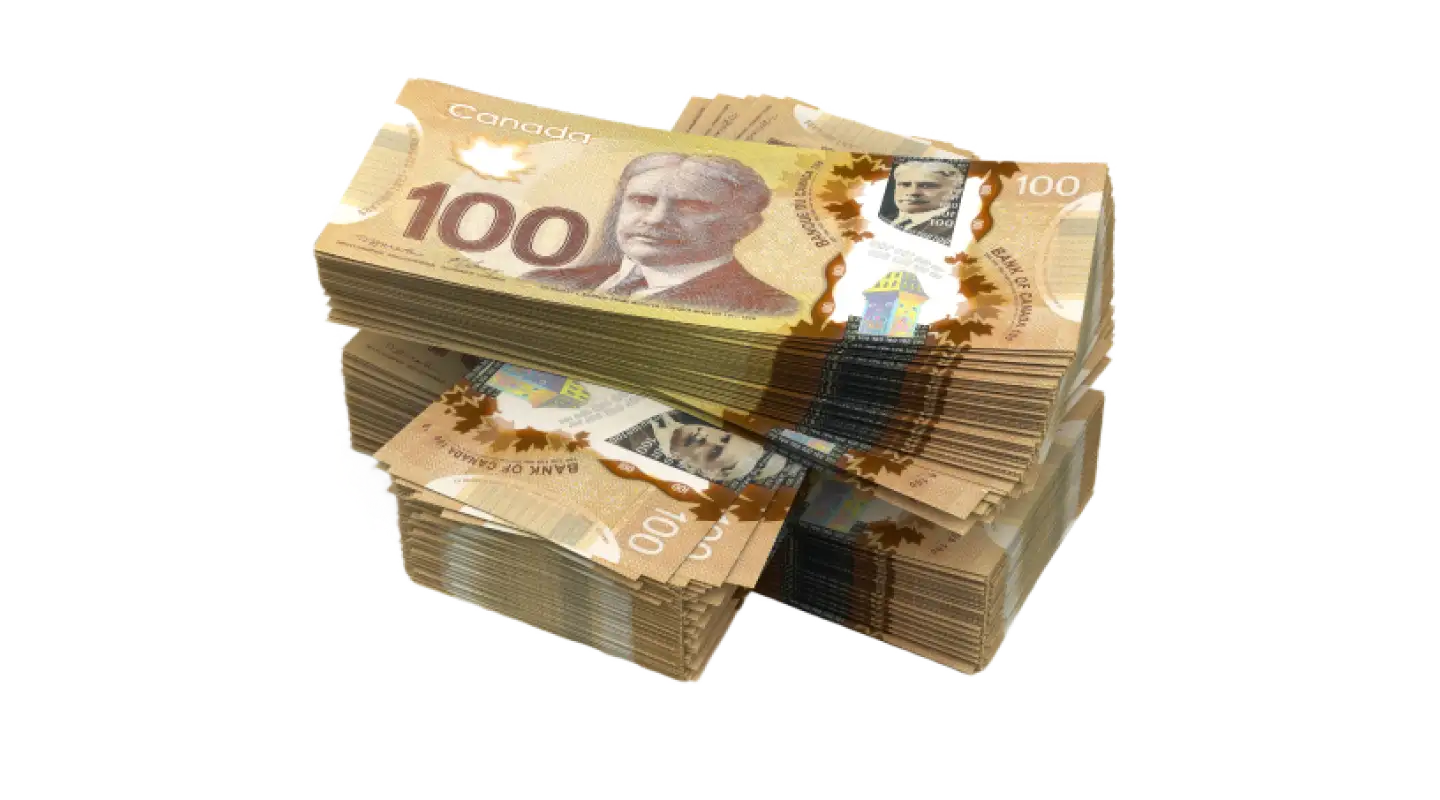 Stack of one hundred dollar bills